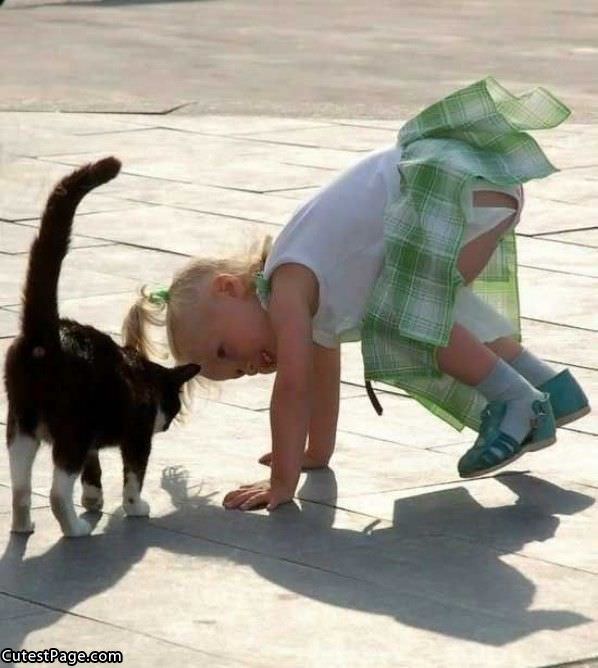 Little Girl With Cat