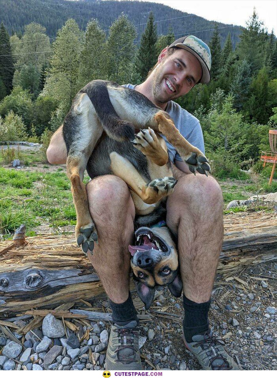 Upside Down Dog Is Happy