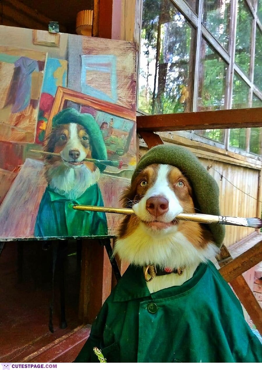 This Is A Happy Painter Dog